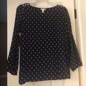 JCrew silk anchor shirt